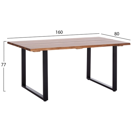 ΤΡΑΠΕΖΙ ΤΡΑΠΕΖΑΡΙΑΣ FRIGGO HM6297.01 ΞΥΛΟ ΑΚΑΚΙΑΣ--ΠΟΔΙΑ ΜΕΤΑΛΛΙΚΑ 160x80x77Υεκ.