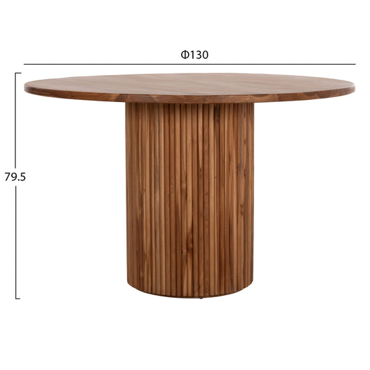 ΤΡΑΠΕΖΙ ΤΡΑΠΕΖΑΡΙΑΣ ΣΤΡΟΓΓΥΛΟ RODER HM9896 ΞΥΛΟ ΤΕΑΚ- 3εκ. πάχος επιφ.- Φ130x79,5Υεκ