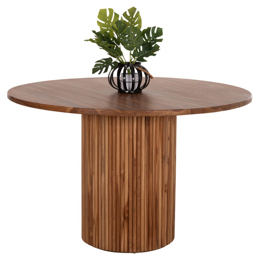 ΤΡΑΠΕΖΙ ΤΡΑΠΕΖΑΡΙΑΣ ΣΤΡΟΓΓΥΛΟ RODER HM9896 ΞΥΛΟ ΤΕΑΚ- 3εκ. πάχος επιφ.- Φ130x79,5Υεκ