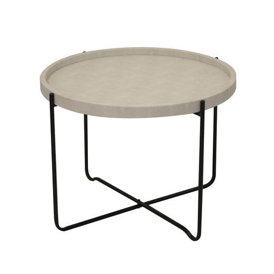 FUN COFFEE TABLE SAND BEIGE ΜΑΥΡΟ D63xH42cm