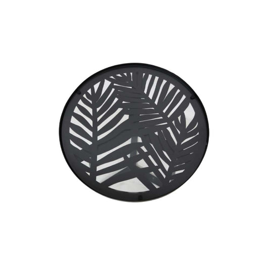 JUNGLE SIDE TABLE SET ΜΑΥΡΟ ΜΕ PATTERN ΜΑΥΡΟ D40-32xH50-45cm