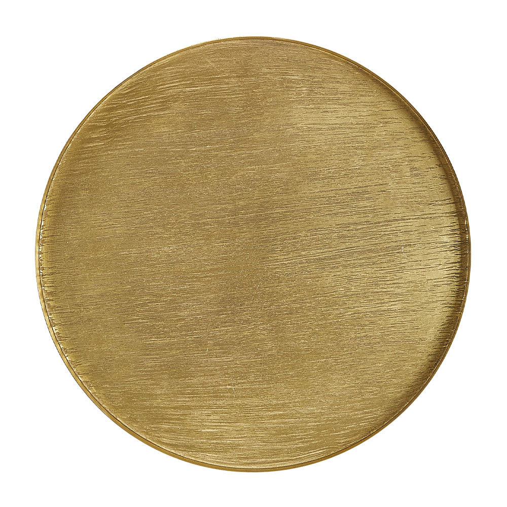 TOTALE SIDE TABLE SET 2ΤΕΜ BRASS ANTIQUE ΜΑΥΡΟ D49/41xH56/49cm