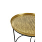 TOTALE SIDE TABLE SET 2ΤΕΜ BRASS ANTIQUE ΜΑΥΡΟ D49/41xH56/49cm