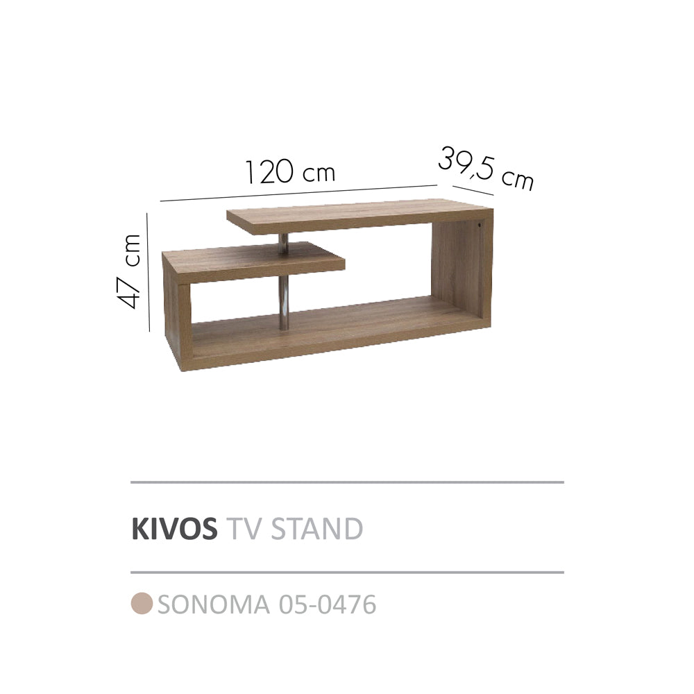 KIVOS TV STAND SONOMA 120x39,5xH47cm