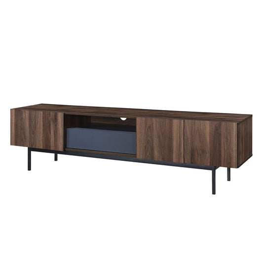 GROOVES TV STAND 2ΠΟΡΤΕΣ 2ΣΥΡΤΑΡΙΑ WOTAN OAK ΓΚΡΙ 180x40xH50cm