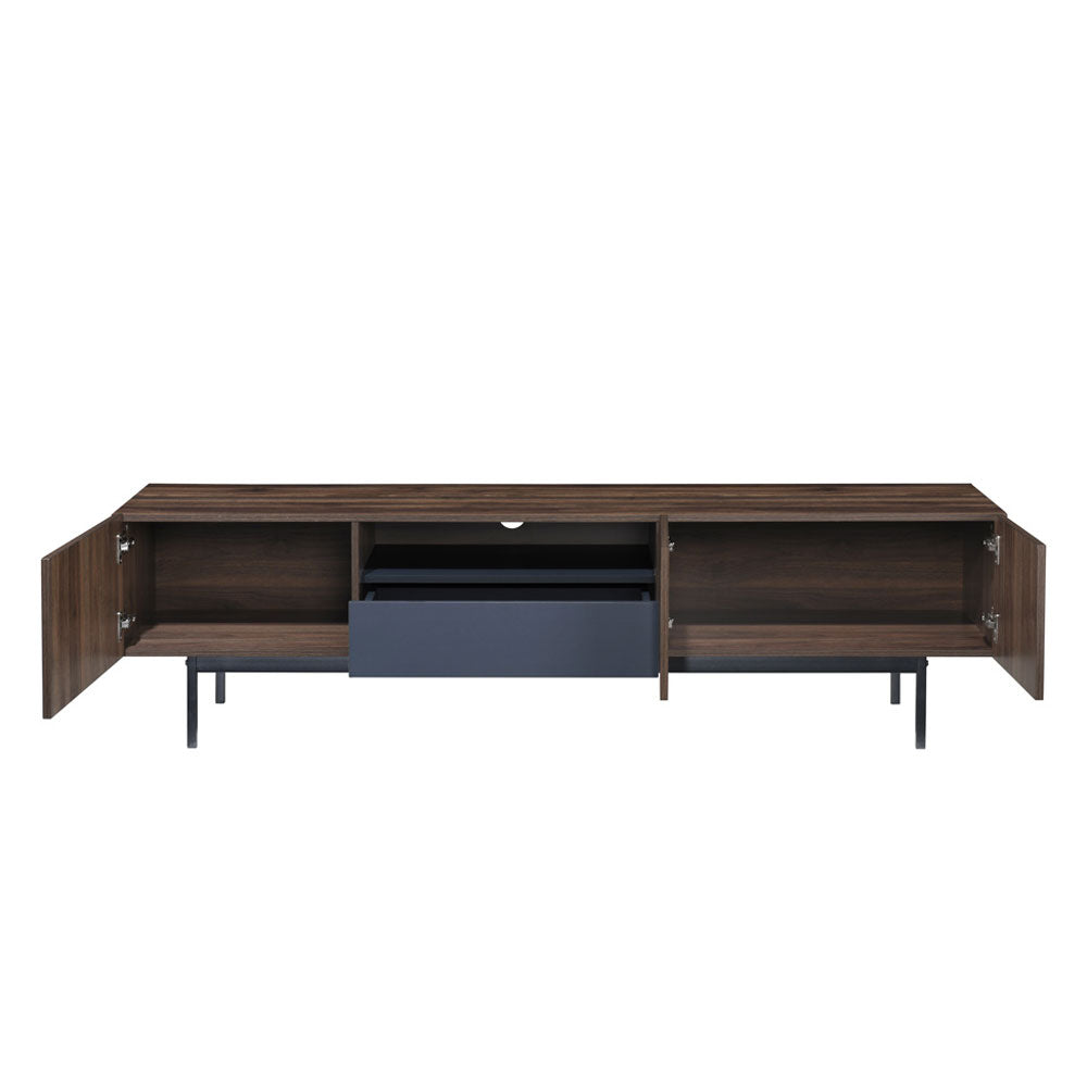 GROOVES TV STAND 2ΠΟΡΤΕΣ 2ΣΥΡΤΑΡΙΑ WOTAN OAK ΓΚΡΙ 180x40xH50cm