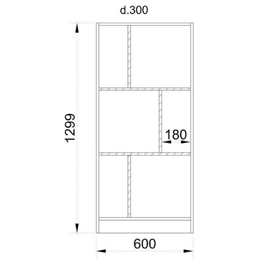 MAZE 4 60 ΒΙΒΛΙΟΘΗΚΗ ΧΑΜΗΛΗ SONOMA ΓΚΡΙ ΣΚΟΥΡΟ 60x30xH130cm