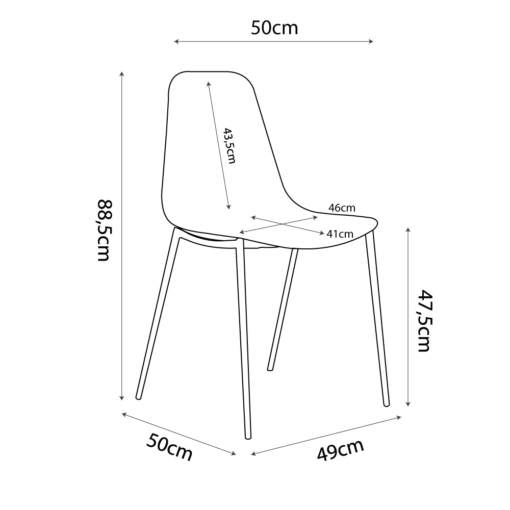 GRADA ΚΑΡΕΚΛΑ ΛΕΥΚΟ 50x46xH88,5cm