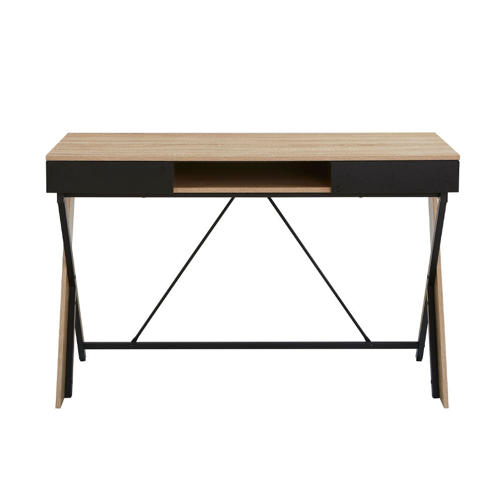 DOUBLE-X ΓΡΑΦΕΙΟ 1ΡΑΦΙ ΦΥΣΙΚΟ ΜΑΥΡΟ 120x60xH76cm