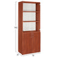 ΒΙΒΛΙΟΘΗΚΗ ΓΡΑΦΕΙΟΥ DEVON ME ΓΥΑΛΙΝΕΣ ΠΟΡΤΕΣ APPLE WOOD HM2458.04 70x37x182 εκ.