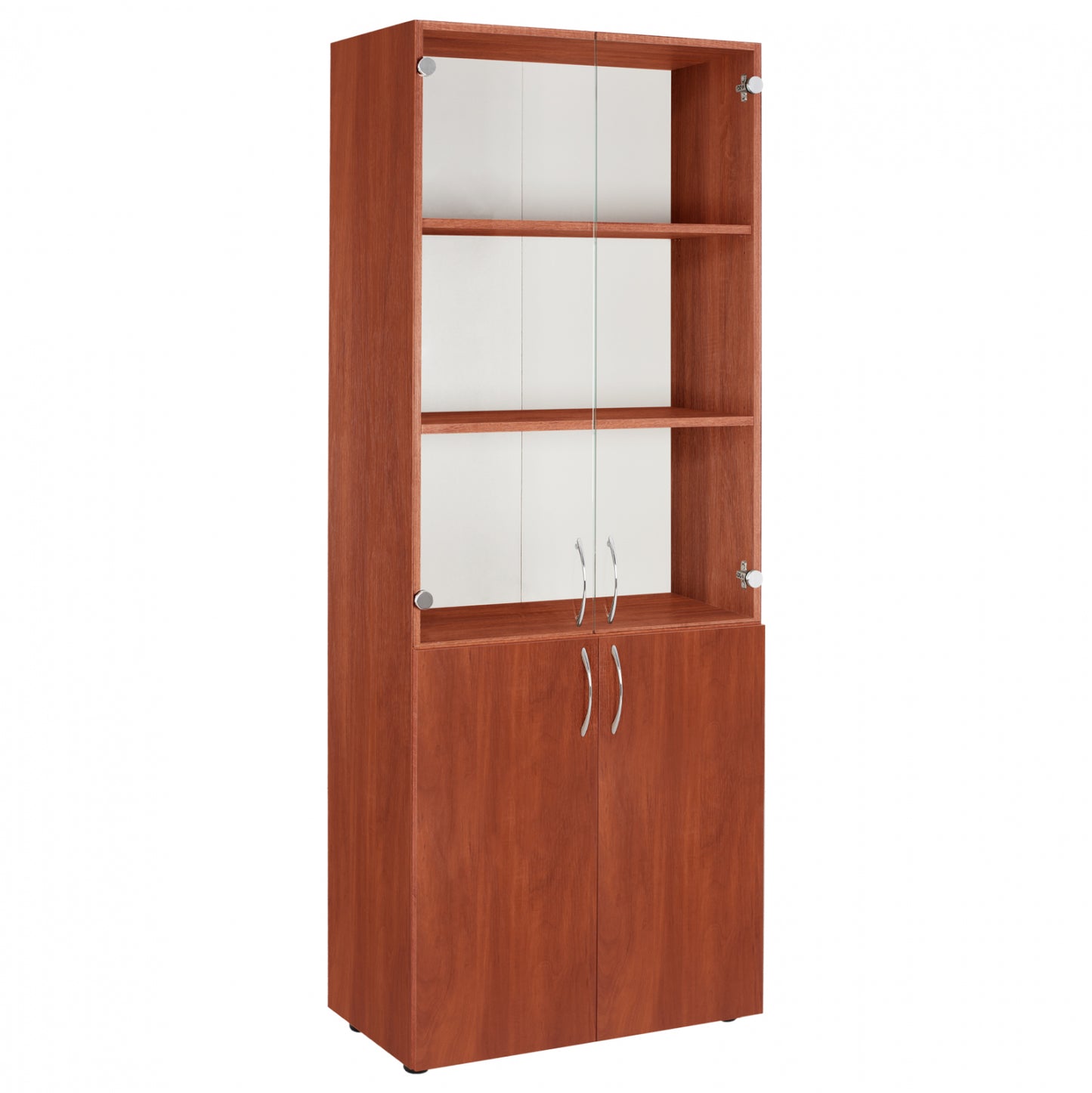 ΒΙΒΛΙΟΘΗΚΗ ΓΡΑΦΕΙΟΥ DEVON ME ΓΥΑΛΙΝΕΣ ΠΟΡΤΕΣ APPLE WOOD HM2458.04 70x37x182 εκ.