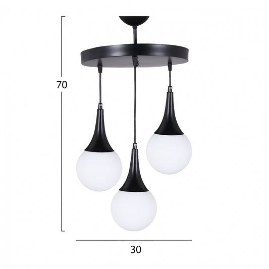 ΦΩΤΙΣΤΙΚΟ ΟΡΟΦΗΣ 3ΦΩΤΟ ΜΑΥΡΟ HM7516.01 30x75 εκ.