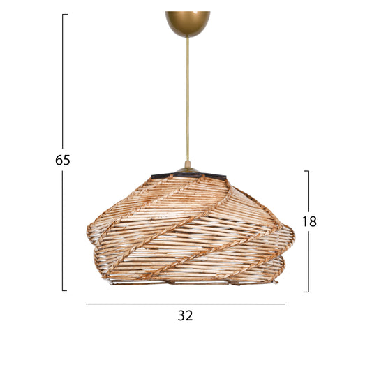 ΦΩΤΙΣΤΙΚΟ ΟΡΟΦΗΣ ΕΣΩΤΕΡΙΚΟΥ ΧΩΡΟΥ ΚΡΕΜΑΣΤΟ HM7365.01 ΑΠΟ ΞΥΛΟ ΚΑΙ BAMBOO ΦΥΣΙΚΟ 36x36x65Υ εκ.