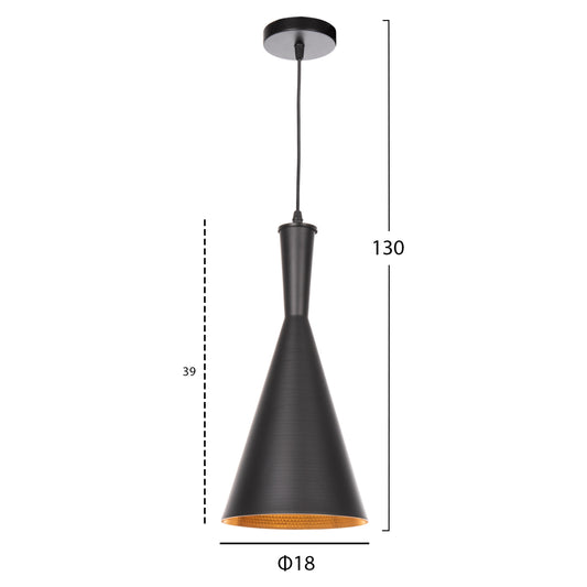 ΦΩΤΙΣΤΙΚΟ ΟΡΟΦΗΣ ΚΡΕΜΑΣΤΟ HM4134 ΜΑΥΡΟ ΜΕΤΑΛΛΙΚΟ ΚΑΠΕΛΟ Φ18x130Yεκ.