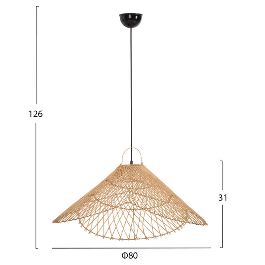 ΦΩΤΙΣΤΙΚΟ ΟΡΟΦΗΣ ΚΡΕΜΑΣΤΟ HM7879.02 RATTAN ΣΕ ΦΥΣΙΚΟ ΧΡΩΜΑ Φ80x126Υ εκ.