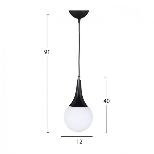 ΦΩΤΙΣΤΙΚΟ ΟΡΟΦΗΣ ΜΕΤΑΛΛΙΚΟ ΜΑΥΡΟ HM7517.01 12x91 εκ.