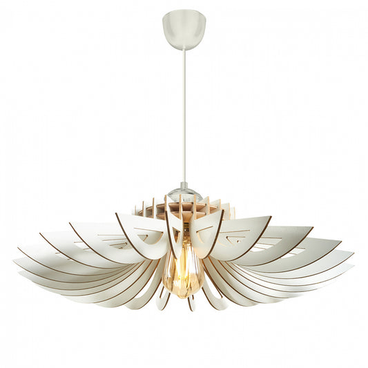 ΦΩΤΙΣΤΙΚΟ ΟΡΟΦΗΣ ΞΥΛΙΝΟ ΚΡΕΜΑΣΤΟ ΛΕΥΚΟ HM7349.02 Φ52x45Υ εκ.