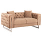 ΚΑΝΑΠΕΣ τ.CHESTERFIELD MOBAR HM3262.03 ΜΠΕΖ ΒΕΛΟΥΔΟ-ΜΕΤΑΛΛΙΚΑ ΠΟΔΙΑ 154x85x68Υεκ