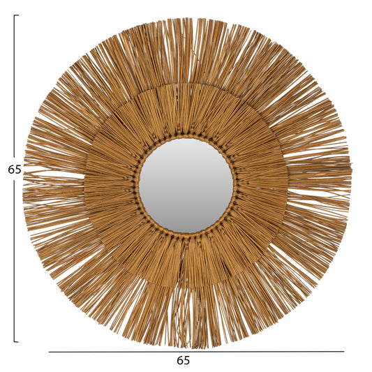 ΚΑΘΡΕΠΤΗΣ ΤΟΙΧΟΥ ΣΤΡΟΓΓΥΛΟΣ MENDONG GRASS ΠΛΑΙΣΙΟ ΣΕ ΧΡΩΜΑ ΧΡΥΣΟ Φ65εκ.HM7801