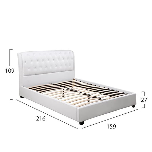 ΚΡΕΒΑΤΙ ODALYS 150x200 εκ. ΜΕ PU ΛΕΥΚΟ HM549.01