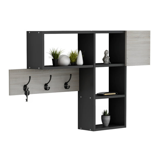 ΚΡΕΜΑΣΤΡΑ ΕΙΣΟΔΟΥ ΜΕ ΡΑΦΙΑ HARLAN HM8973.11 ΜΕΛΑΜΙΝΗ ΣΕ SONAMA-ΓΚΡΙ 99,5x15x61Υεκ.