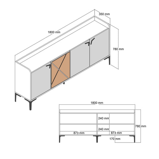 ΜΠΟΥΦΕΣ ΜΕΛΑΜΙΝΗΣ ΚΑΡΥΔΙ ΜΕ ΟΨΗ ΜΑΥΡΟΥ ΜΑΡΜΑΡΟΥ HM9433.03 180x35x78Υ εκ.