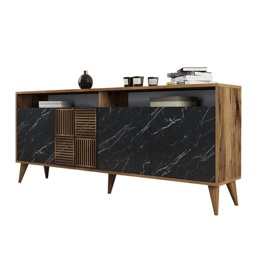 ΜΠΟΥΦΕΣ ΜΕΛΑΜΙΝΗΣ ΚΑΡΥΔΙ ΜΕ ΟΨΗ ΜΑΥΡΟΥ ΜΑΡΜΑΡΟΥ HM9431.05 180x35x78.6Υ εκ.