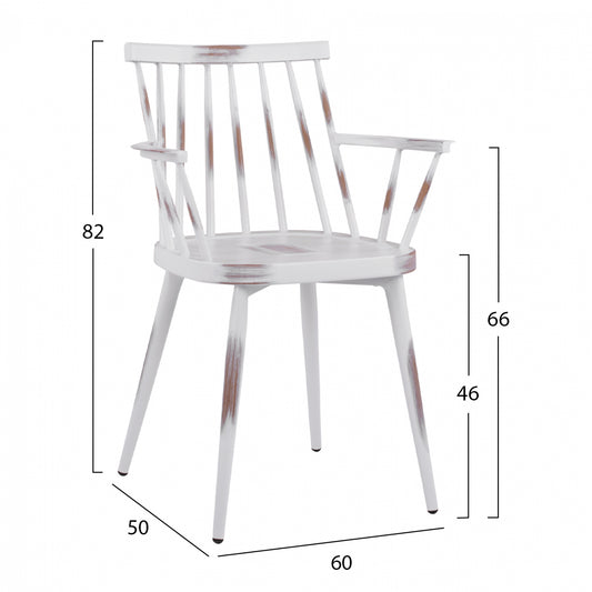 ΠΟΛΥΘΡΟΝΑ ΑΛΟΥΜΙΝΙΟΥ YVONNE ΛΕΥΚΗ ΠΑΤΙΝΑ HM5555.02 60x50x82 εκ.