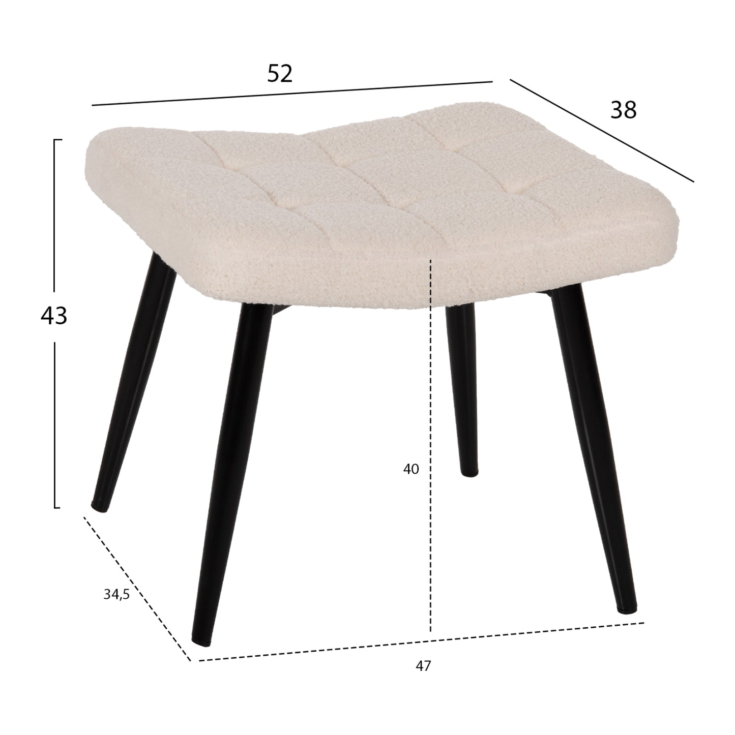 ΠΟΛΥΘΡΟΝΑ ΜΠΕΡΖΕΡΑ CRAWLEY ΜΕ ΥΠΟΠΟΔΙΟ HM8918.25 ΥΦΑΣΜΑ ΜΠΟΥΚΛΕ ΛΕΥΚΟ 70x74x105Y εκ.