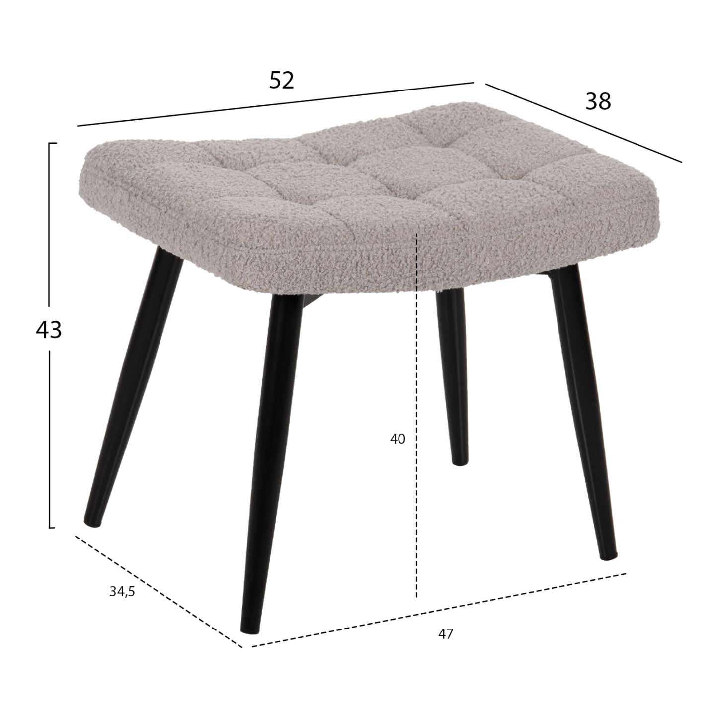 ΠΟΛΥΘΡΟΝΑ ΜΠΕΡΖΕΡΑ CRAWLEY ΜΕ ΥΠΟΠΟΔΙΟ HM8918.21 ΥΦΑΣΜΑ ΜΠΟΥΚΛΕ ΓΚΡΙ 70x74x105Υ εκ.