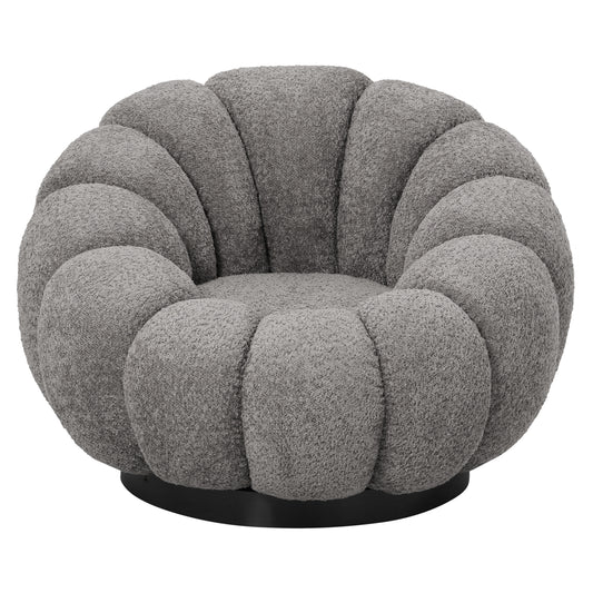 ΠΟΛΥΘΡΟΝΑ ΠΕΡΙΣΤΡΕΦΟΜΕΝΗ GRYMM HM9601.01 ΓΚΡΙ ΜΠΟΥΚΛΕ-ΜΑΥΡΗ ΜΕΤΑΛΛΙΚΗ ΒΑΣΗ 90x93x65Υεκ.