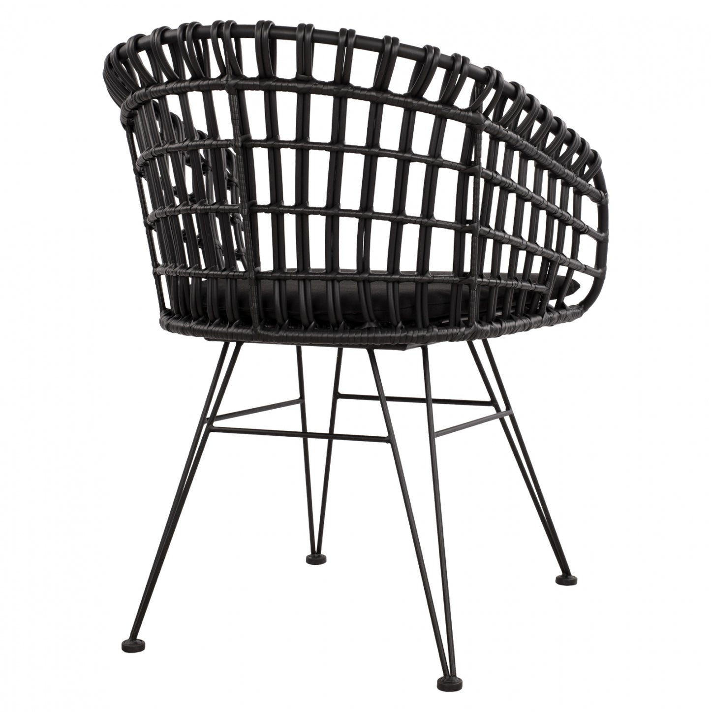 ΠΟΛΥΘΡΟΝΑ ΤΥΠΟΥ ΦΩΛΙΑ ΜΕΤΑΛΛΙΚΗ ALLEGRA HM5456.02 ΜΕ WICKER ΜΑΥΡΟ 59Χ56,5Χ83Υ εκ.