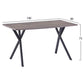 ΣΕΤ ΤΡΑΠΕΖΑΡΙΑΣ HM11181 5ΤΜΧ ΤΡΑΠΕΖΙ 140x80x75 cm MDF OLD BEECH & ΚΑΡΕΚΛΕΣ CLARA ΓΚΡΙ ΒΕΛΟΥΔΟ