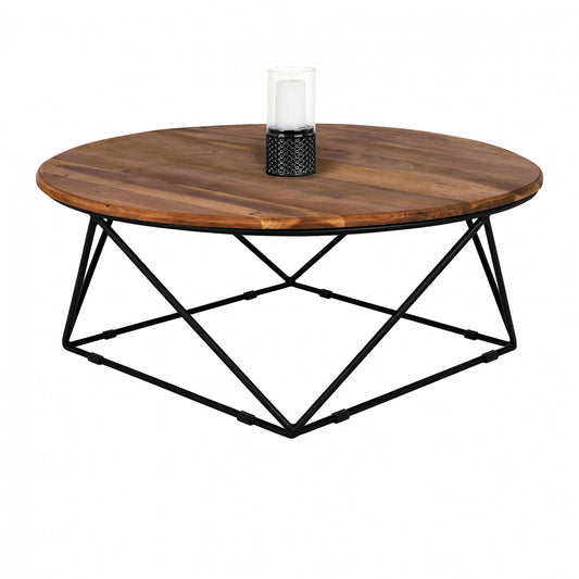 ΤΡΑΠΕΖΙ ΣΑΛΟΝΙΟΥ BERLIN HM8201.11 ΑΠΟ ΜΑΣΙΦ ΞΥΛΟ ΑΚΑΚΙΑΣ Φ90X36,5Υεκ.