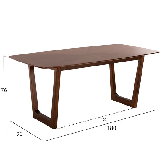 ΤΡΑΠΕΖΙ ΤΡΑΠΕΖΑΡΙΑΣ RINER ΟΡΘΟΓΩΝΙΟ HM9745 MDF ΜΕ ΚΑΠΛΑΜΑ ΚΑΡΥΔΙΑΣ 180x90x76εκ.